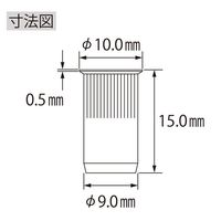 ロブテックス ローレットナット スチール エコパック NSK6RMP 1セット(150本:15本×10PC)（直送品）