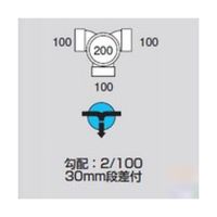 前澤化成工業 ビニマス左右合流段差付 管路口径100mm マス内径200mm M-WLS100-200 1個 64-5109-25（直送品）