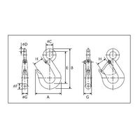 オーエッチ工業 スリムフック 安全レバー無 WS-10 1セット(10PC)（直送品）
