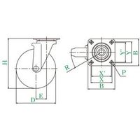 ユーエイ キャスター RJ2-150NWR 1セット(4PC)（直送品）