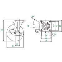 ユーエイ キャスターストッパー付 RJ2-150GUS 1セット(2PC)（直送品）