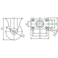 ユーエイ キャスター SK-100NRP 1セット(4PC)（直送品）