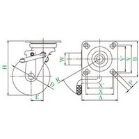 ユーエイ キャスターダブルストッパー付 WJB-100(R) 1セット(2PC)（直送品）
