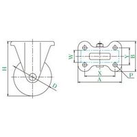 ユーエイ キャスター GUK-100 1セット(4PC)（直送品）