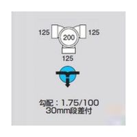 前澤化成工業 ビニマス左右合流段差付 管路口径125mm マス内径200mm M-WLS125-200 1個 64-5109-65（直送品）