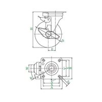 ユーエイ JKーS型キャスター 自在車(旋回固定式)プレート式(ストッパー付) NRJK-150S 1個 62-9776-16（直送品）