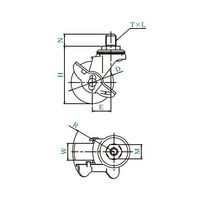 ユーエイ LTーS型キャスター 自在車ねじ込み式(ストッパー付) LT-65URSUNF1/2 14 1個 62-9786-22（直送品）
