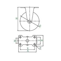 ユーエイ SUSーER型キャスター 固定車プレート式 径75mm エラストマー車輪 SUS-ER-75EL 1個 62-9778-33（直送品）