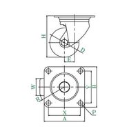 ユーエイ SUSーHG型キャスター 自在車プレート式 径65mm MCナイロン車輪 SUS-HG-65MC 1個 62-9778-70（直送品）