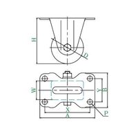 ユーエイ SUSーHR型キャスター 固定車プレート式 径65mm MCナイロン車輪 SUS-HR-65MC 1個 62-9778-81（直送品）