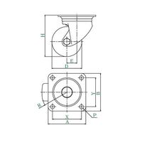 ユーエイ SUSーHSG型キャスター 自在車プレート式 径75mm 導電MCナイロン車輪 SUS-HSG-75MCE 1個（直送品）