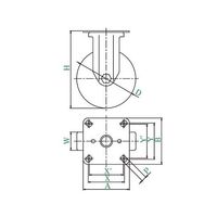 ユーエイ SUSーK2型キャスター 固定車プレート式 径150mm ゴム車輪(ナイロンホイル) SUS-NRK2-150 1個（直送品）