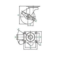 ユーエイ SUSーSGーS型キャスター 自在車プレート式(ストッパー付) 径50mm エラストマー車輪 SUS-SG-50ELS 1個（直送品）
