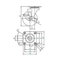 ユーエイ SUSーSJーS型キャスター 自在車プレート式(ストッパー付) SUS-SJ-100NBS 1個 62-9779-71（直送品）