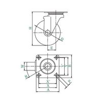 ユーエイ SUSーSJ型キャスター 自在車プレート式 SUS-SJ-100NB 1個 62-9779-75（直送品）