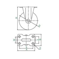 ユーエイ SUSーSR型キャスター 固定車プレート式 径50mm エラストマー車輪 SUS-SR-50EL 1個 62-9779-84（直送品）