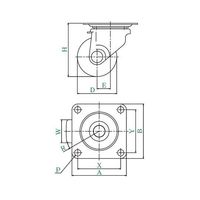 ユーエイ CALーHG型キャスター 自在車プレート式 径75mm MCナイロン車輪 CAL-HG-75MC 1個 62-9779-99（直送品）