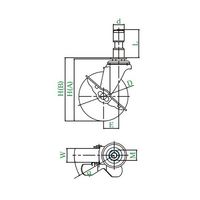 ユーエイ ETFーS型キャスター 自在車ゴムパイプ差し込み式(ストッパー付) ETF-100RHES 22 1個 62-9780-52（直送品）