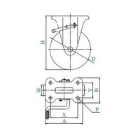 PMRーLB型キャスター 固定車プレート式(ストッパー付) 径200mm ウレタン車輪(鋼板ホイル) PMR-200UWBLB(R) 1個（直送品）