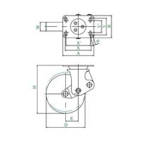 ユーエイ SKYー2R型キャスター 固定車プレート式 SKY-2R150WF(AR)-A-1 1個 62-9800-94（直送品）