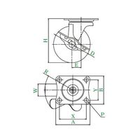ユーエイ GーS型キャスター 自在車プレート式(ストッパー付) 径38mm ナイロン車輪(黒) G-38BNS 1個 62-9783-35（直送品）