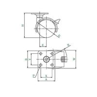 ユーエイ PーS型キャスター 自在車プレート式双輪(ストッパー付) PT-50GS 1個 62-9789-06（直送品）