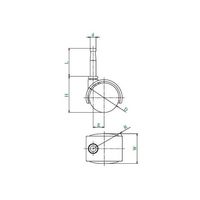 ユーエイ PーS型キャスター 自在車差し込み式双輪(ストッパー付) 径40mm ナイロン車輪 PT-40NS 1個 62-9788-97（直送品）