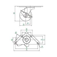 ユーエイ SGCーS型キャスター 自在車プレート式(ストッパー付) SGC-65RHES 8.8 1個 62-9790-33（直送品）