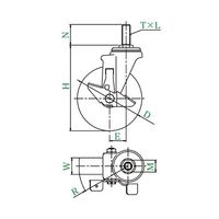 ユーエイ SJTーS型キャスター 自在車ねじ込み式(ストッパー付) SJT-125WESM16 40 1個 62-9791-21（直送品）