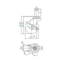 ユーエイ STFーS型キャスター 自在車ゴムパイプ差し込み式(ストッパー付) STF-65ELS 34 1個 62-9794-83（直送品）