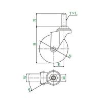 ユーエイ SUSーET型キャスター 自在車ねじ込み式 SUS-ET-100NRM16 40 1個 62-9795-82（直送品）