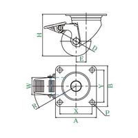 ユーエイ SUSーHGーS型キャスター 自在車プレート式(ストッパー付) 径50mm 導電MCナイロン車輪 SUS-HG-50MCES 1個（直送品）