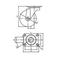 ユーエイ SUSーSG型キャスター 自在車プレート式 径50mm ゴム車輪 SUS-SG-50RH 1個 62-9796-39（直送品）
