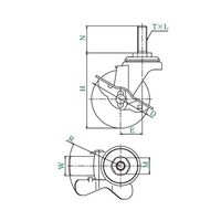 ユーエイ SUSーSTーS型キャスター 自在車ねじ込み式(ストッパー付) SUS-ST-75NSM12 35 1個 62-9797-16（直送品）