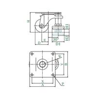 ユーエイ EーAF型キャスター 自在車プレート式 径50mm ナイロン車輪(黒) E-50BN-AF 1個 62-9798-39（直送品）