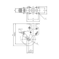 ユーエイ SKYーR型キャスター 固定車プレート式(ストッパー付) SKY-R100SUES-1 1個 62-9799-81（直送品）