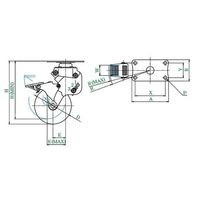 ユーエイ SKYーS型キャスター 自在車プレート式(ストッパー付) SKY-S125SUES-3 1個 62-9799-98（直送品）