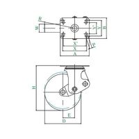 ユーエイ SKYー2S型キャスター 自在車プレート式 SKY-2S200WF(AR)-B-1 1個 62-9801-53（直送品）