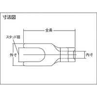 ニチフ端子工業 ニチフ 裸圧着端子 Y形先開形 1.25Yー3.5K 1個(3000個)（直送品）
