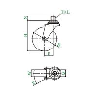 ユーエイ LT型キャスター 自在車ねじ込み式 LT-75BNW3/8 14 1個 62-9786-27（直送品）