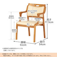 【軒先渡し】貞苅椅子製作所　Careシリーズ　高齢者向け介護イス　Care-111-AC-BR AL-P　1脚（直送品）