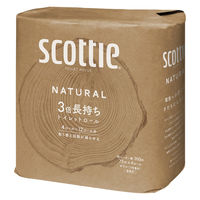 トイレットペーパー 75m ダブル 4ロール スコッティフラワーパック 3倍長持ち ナチュラル 1セット（4ロール×12パック）日本製紙クレシア