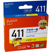 プレジール ブラザー（brother）用 互換インク PLE-BR411Y イエロー LC411Y対応 1個