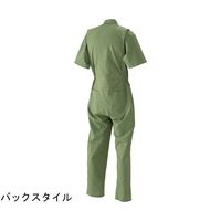 日の丸繊維 半袖続服 (ポリエステル70%・綿30%) ダークオリーブ L 65-1703-66 1着（直送品）