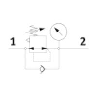 日本ピスコ レギュレータ プッシュロックタイプ 圧力ゲージ付ユニオン φ6×φ4 RVUMP6-4 1個 65-2629-93（直送品）