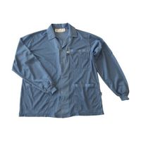 DESCO JAPAN スモック ジャケット ニット袖口 青 L 73760 1着 65-2530-82（直送品）