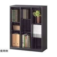 生興 A4判対応書庫ASK ブラック H1110mm 下置用 3列オープン W880 ASK-34K3 1台 65-3698-10（直送品）