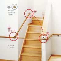 マツ六 遮断機式手すりブラケット 左勝手 ゴールド EL-932G 1個（直送品）