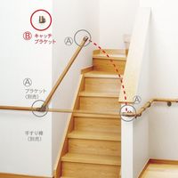 マツ六 遮断機式手すり キャッチブラケット 左勝手 ブラウン EL-934 1個（直送品）