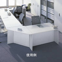 プラス スチールカウンター ローカウンター 幅1800×奥行750mm 天板ホワイト 1台（2梱包）対面カウンター 受付台 アジャスター付